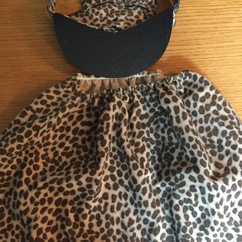 3 Pc Leopard Set Halloween Costume Hat, Skirt & Shoes
